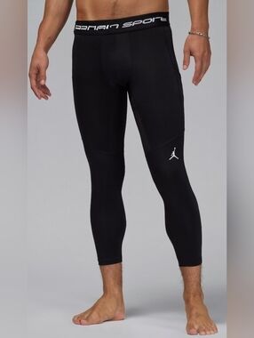 Jordan Sport Men's Black Dri-Fit 3/4 Length Tights
